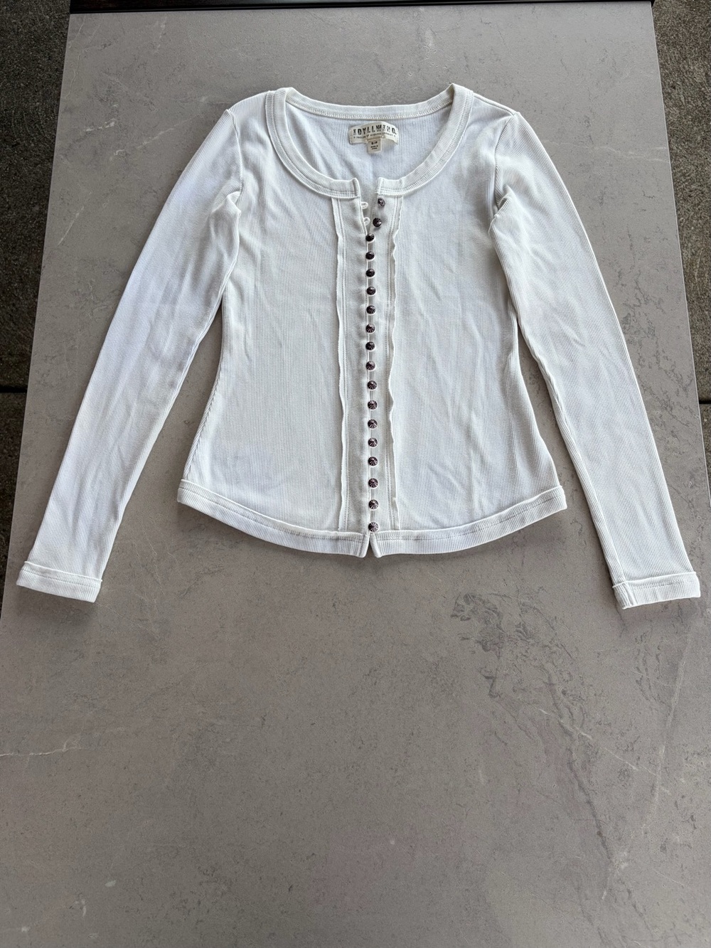 Idyllwind White Ribbed Concho Button Front Western Top Small - Picture 6 of 7